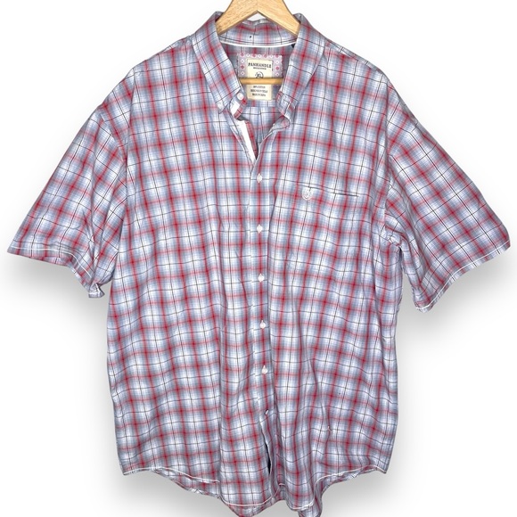 Panhandle Rough Stock Plaid Short Sleeve Button Up Western Shirt Mens XL - Picture 2 of 6